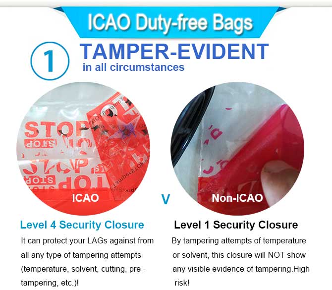 Duty Free Steb Bags With Icao Certified For Air Travel